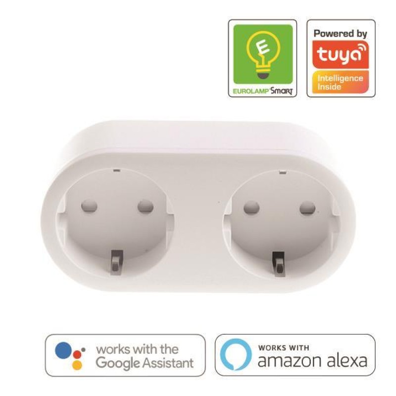 Eurolamp 147-77914 Έξυπνο Πολύμπριζο 2 Θέσεων με WIFI και μετρητή 